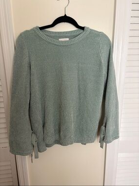 LC Lauren Conrad Mint Green Crewneck Sweater with Sleeve Ties